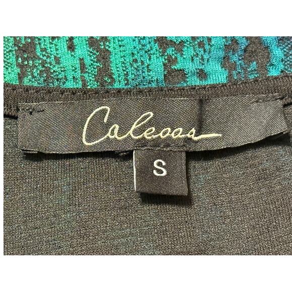 Calessa Knit Black and Turquoise Tunic, Size S - Picture 4 of 5